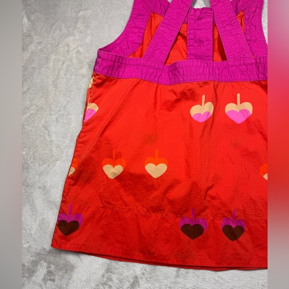 Marc by Marc Jacobs Pink Orange Heart Spade Twee Button Neckline Retro Top 2 - Picture 11 of 14